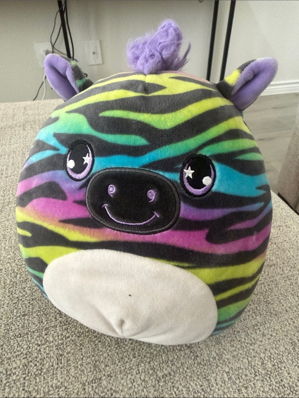 Squishmallows Rainbow Zebra Plush - Purple, Teal, Yellow, Pink, Black